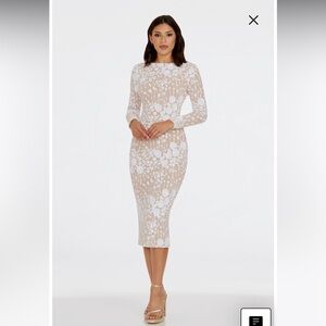 Emery Sequin Long Sleeve Body-Con Midi Dress, Dress the Population, Large